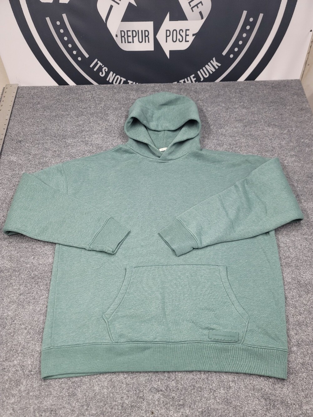 Abercrombie & Fitch Soft A&F Logo Fleece Hoodie Adult Size XXL Green Pullover